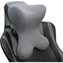 Local Delivery -With Adjustable Strap Removable Cover Ergonomic Design Neck Support Pillow For Car, Office Chair, Gaming Chair (Grey) Car Neck Pillow For Driving Seat Car Headrest Pillow/Gaming Chair Pillow - Neck Grey - View 2