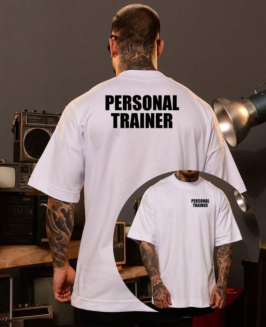 Camiseta Camisa Personal Trainer Uniforme Profissão Academia Uniforme - Branco - Visão 1