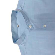 VISCOLINHO Light Fresh Men's Short Sleeve Padre Collar Shirt - 淺藍色 - 查看 4