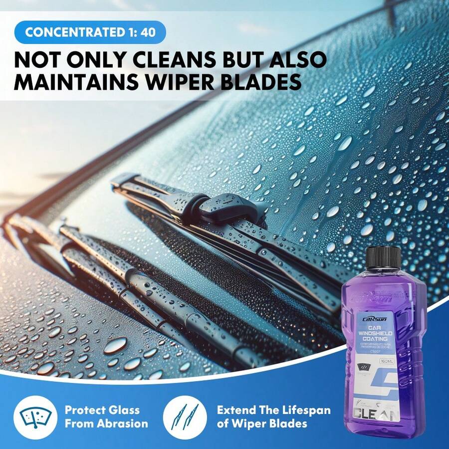 Carsun High Concentrated Windshield Wash Fluid - Effectively Removes Oil Film And Prevents Glare, Streak-Free Windshield Cleaner, 1:40 Dilution - Purple - View 1