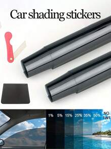 1 Roll 50x300cm/19.68*118.11in 1/5/15/25/35/50% VLT Car Window Tint Window Privacy Film, Car Shade Front Windshield, Heat & UV Block And Scratch Resistant, Blackout Window Film Auto Car Windshield Sun Shade Roll,Privacy And Privacy Prevention, High Light Transmission Does Not Block The Line Of Sight, Protection Of Privacy And Driving Double Protection! Add Installation Kit