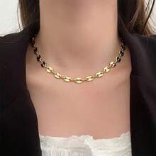 1pc Simple Sweet Chain Necklace, Suitable For Women Daily Wear - Gold - View 2