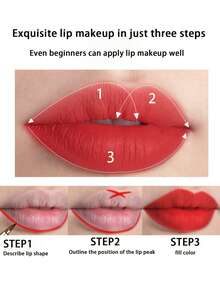 可伸缩双头唇刷，带盖，柔软毛化妆刷，多功能唇刷化妆工具，赠品 - 彩色 - 查看 3