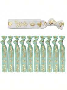 11pcs Fashionable Polyester & Spandex Bridal Party Wristbands Set - 1 White Bride & 10 Bridesmaids - Wedding Accessories For Bachelorette Hen Party Celebrations - Multicolor - View 9