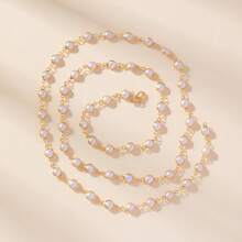 1 pieza Collar en forma de Y con colgante de corazón hueco de plata/oro, decoración con brillo, apto para uso diario, citas, fiestas, vacaciones, aniversarios, regalo de cumpleaños, elegante, delicado, minimalista, lujoso, de moda, sexy, lindo