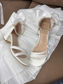 New Thick Heel High Heels For Teenage Girls, Summer Fashion Middle Heel Elegant Versatile Girls Dress Shoes