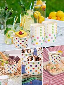 10/24/50PCS Ice Cream Party Bowl, Disposable Dessert Cup, Dessert Bowl, Sandwich Snacks, Yog Soup, Birthday Ice Cream Party Supplies Containers Suitable For Mother's Day Birthday Parties, Picnics, Party Supplies