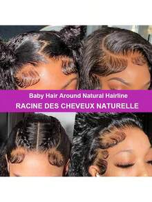 CEXXY 200Density 360 HD Water Wave Lace Front Wig Lace Closure Wig 360 Curly Human Hair Wigs For Women Human Hair 13x6 Hd Lace Front Brazilian Wigs 40 Inch Deep Wave Kinky Curly Human Hair Wigs - Natural Black - 查看 8