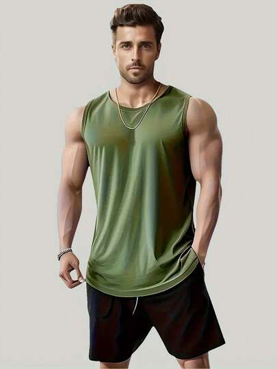 加大码男士网眼运动背心，适合跑步、健身房锻炼、夏季户外休闲