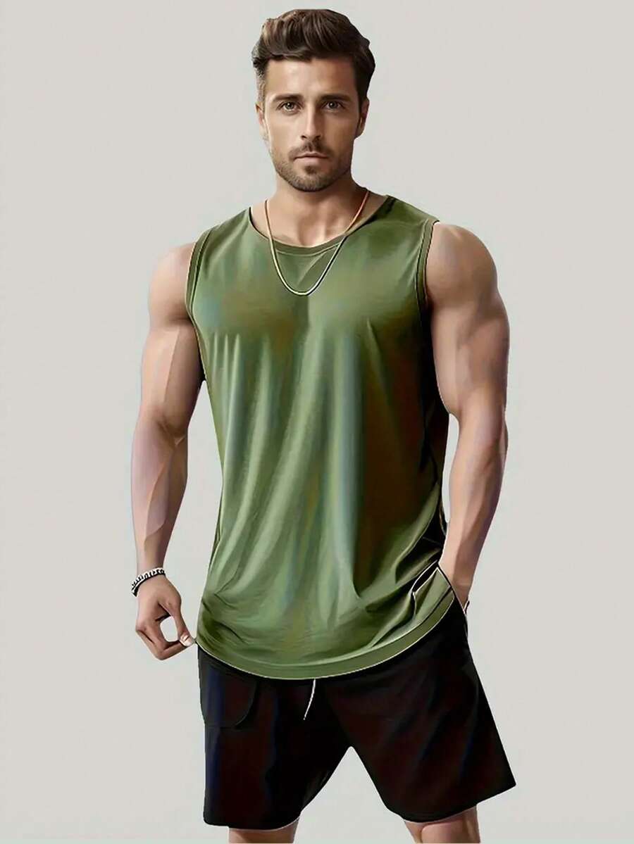 Tank Top Olahraga Jala Ukuran Besar untuk Pria, Cocok untuk Lari, Latihan di Gym, dan Aktivitas Santai di Luar Ruangan di Musim Panas.