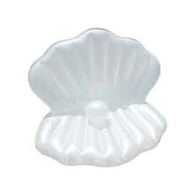 1pc New Inflatable Shell Floating Row Adult Faux Pearl Inflatable Sofa Scallop Mermaid Water Floating Bed, Beach Essentials, Beach Accessories, Pool Float - White - View 12