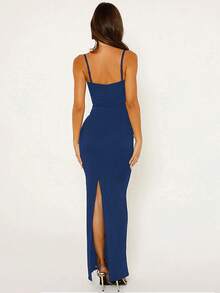 Rochie de damă sexy din dantelă cu bretele montate, vară - Albastru - Vizualizare 2