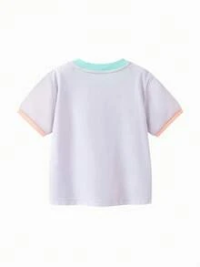 mini bala Boys' And Girls' Skin-Friendly Soft Short Sleeve T-Shirt Summer Non-Sweat - Pink Purple - View 6