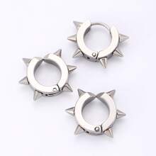 3pcs Stud Hoop Earrings In Punk Style (Female), Gothic Rock Hip Hop Style Earrings (Male And Female), Suitable For Parties, Parties, Everyday Wear