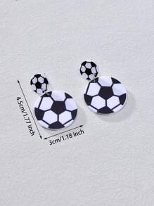 1 Pair Football, Baseball, Basketball, Volleyball Design Pendant Acrylic Earrings, Cute Sports Style Fashion Jewelry For Game Days