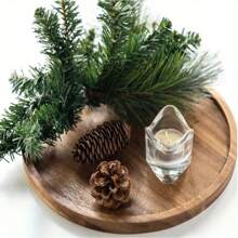Versatile Round Wooden Tray, Made Of Rosewood, Suitable For Kitchen, Dining Room, Dining Table Tray, For Coffee, Tea, Cake, Cheese, Bread, Home And Kitchen Decor, Ideal Gift For Christmas, Halloween, Valentine's Day, Thanksgiving