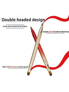 可伸缩双头唇刷，带盖，柔软毛化妆刷，多功能唇刷化妆工具，赠品 - 彩色 - 查看 2