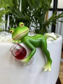 1pc Small Frog Pot Hanging Creative Resin Crafts, Pure Handmade Flower Pot Fish Tank Outdoor Balcony Gardening Ornaments, Flower Pot Edge Hanging Decorative Glass Fish Tank Pendant, Simulation Animal Resin Ornaments, Suitable For Flower POTS, Fish Tanks, Dining Tables, Bedrooms, Bathrooms - Multicolor - View 4