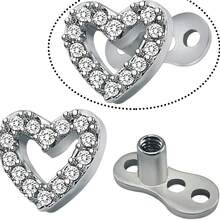 14G Titanium Dermal Anchor, Stainless Steel Material, Cubic Zirconia Internal Thread, Micro Dermal Piercing Jewelry, Unisex, Suitable For Skin Surface Piercing