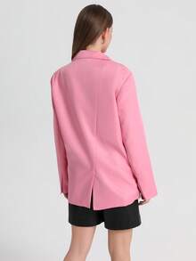 Chaqueta holgada y oversize color rosa, abrigo con estilo de vestido de fiesta de moda, primavera/verano - Rosa - Ver 2
