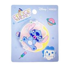 Miniso Disney Stitch Food Party Series Creative Rotating Fridge Magnets - Circle, Cute Cartoon Design, Fun Rotating Feature (1 PC)