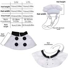 New Top Chef Uniform Pet Costume Hat Set Cute Cat Dog Clothes Holiday Role Playing Dog Clothes Halloween Halloween Costumes - White - View 2