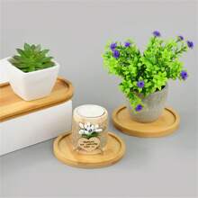 Multi Bamboo Tray Wood Saucer Flower Pot Tray Cup Pad Coaster Plate For Kitchen Decorative Plate Creative Coaster Coffee Cup Mat