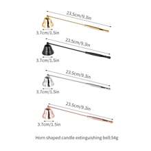 1pc Extinguishing Candle Tool Set, Stainless Steel Bell-Shaped Candle Snuffer, Aromatherapy Candle Accessories, Home Decor Stainless Steel Wick Trimmer Bell, Candle Extinguisher In Horn Shape, Available In Gold, Black, Rose Gold And Silver Colors, Suitable For Home, Restaurant, Cafe, Ball, Party, Christmas, Birthday, Halloween, Mother's Day