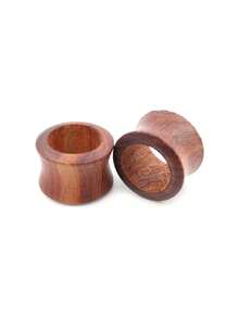 2 Pieces 8mm-20mm Hollow Natural Wood Men Ear Tunnels Plugs Expander Stretchers Gauges Earrings Piercing Body Jewelry