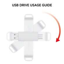 RUSHBGM 2-In-1 USB Flash Drive 2TB | No App Needed | Photo Backup | High-Speed External Storage | Rotating Design | Smartphone & Laptop Compatible (Silver)