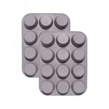 1pc Silicone 12 Grid Round Hole Cake Mold Mafen Cake Baking Mold Household Kitchen Dim Sum Baking Tray Cake Baking Tools