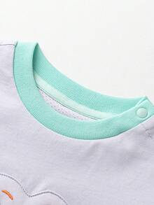 mini bala Boys' And Girls' Skin-Friendly Soft Short Sleeve T-Shirt Summer Non-Sweat - Pink Purple - View 7