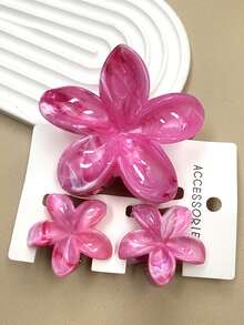 3pcs Elegant Plastic Flower Hair Clips, Spring/Summer Hair Accessories For Women,Hair Claw,Claw Clips,Hair Jaw Clip,Hair Clutch - Multicolor - View 17