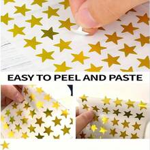 540 Pieces Foil Gold Star Stickers, Reward Star Stickers, Small Foil Star Stickers, Student Rewards, DIY And Office Decoration, Student Planners And School Classroom Teacher Supplies - Gold - View 2