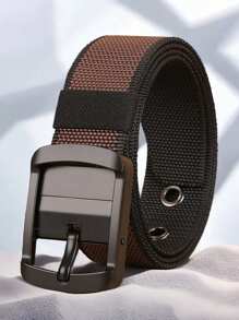 1 pièce Ceinture décontractée unisexe réversible à double face en polyester (polyamide) nylon avec contraste de couleurs simple, toutes saisons