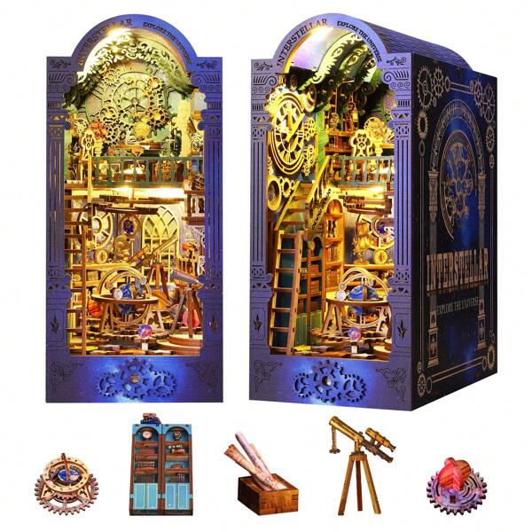 DIY Buch Nook Kit, DIY Puppenhäuser Miniatur Haus Kit, 3D Holz Puzzle Buch Nook Kit, kreative Geschenke, Teen Erwachsene Geburtstag Home Decor
