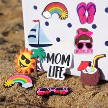 Summer New EVA Beach Bag, Rubber Tote Bag, Waterproof Washable Tip Proof Durable Open Tote Bag, Super Large Capacity Suitable For Shopping, Grocery Shopping, Travel, Parties, Outdoor Activities, Beach Seaside - Màu xanh Bạc hà - Xem 2