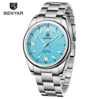 BENYAR 2025 New 39mm Seagull ST6 Automatic Waterproof Watch Men Mechanical Blue Stainless Steel Men Sport Watch BY-5185