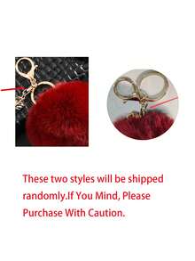 1 móc khóa Pompom mềm mại, móc khóa nhồi bông dễ thương, túi đựng nhẫn, ba lô, mặt dây chuyền treo xe hơi, quà tặng sử dụng hàng ngày cho phụ nữ, phụ kiện trang trí chìa khóa ví, nhiều màu sắc để lựa chọn - Nhiều màu - Xem 10