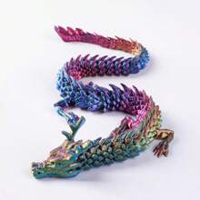 3D Printed Chinese Dragon Egg With Movable Joints - 11.8-Inch Dragon Flexible Statue, Color Series Home Office Decoration