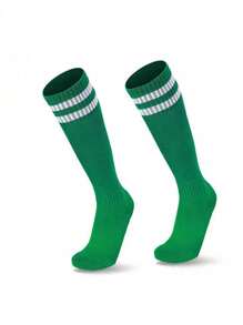 1 Pair Kids High-Top Football/Soccer Socks, Long Sports Socks, Moisture-Wicking Breathable, Suitable For 8-12 Years Old Boys Basketball Training, Girls Running Outdoor Activities