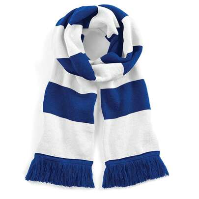 Beechfield Adults Unisex Varsity Scarf (Bright Royal Blue/White)