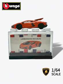 Burago Macchina da corsa sportiva in metallo pressofuso Bburago 1:64 Lamborghini Revurlto, incluso cappuccio antipolvere gratuito per il modellino di auto