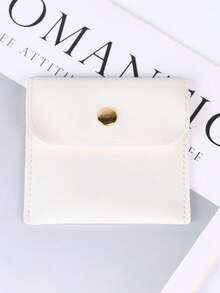 PU Leather Button Jewelry Pouch, Jewelry Packaging Bag, Ring Storage Bag, Jewelry & Pearls Packaging & Storage Case For Rings, Earrings, Bracelets, Flip Cover