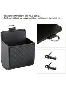 1/2pcs Universal Car Air Vent Hanging Storage Box Mobile Phone Bag - PU Leather - For Smartphones - Car Interior Accessories - Perfect Gift For Drivers