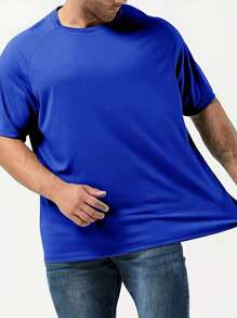 3pcs Men's Plus Size Mixed Color Mesh Sports Short Sleeve Shirts, Suitable For Home, Outdoor & Casual Wear