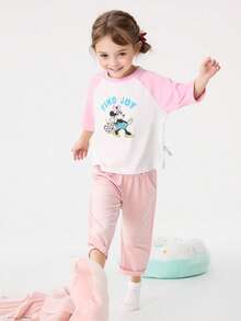 Balabala Tween Girl' Pajama Set - Soft Long Sleeve Top & Pants - Cozy Sleepwear For Boys & Girls - Pink - View 2