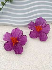 1 par de brincos de resina colorida ZAA para mulheres, joias de luxo de alta qualidade e elegantes para festas de fim de ano