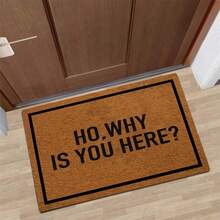 Funny Front Door Mat Ho Why Is You Here Love And Hip Hop Rubber Non Slip Backing Funny Doormat For Outdoor/Indoor Uses, Low-Profile Rug Mats For Entry 24"(W) X 16"(L) - mặc định - Xem 1