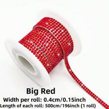 5m Self-Adhesive Rhinestone Tassel Trim - 2 Rows, Solid Color, Suitable For Car Decor, Parties, Birthdays, Weddings, Clothing, Shoes, Hats, Crafts - Thematic Stickers, Best For Christmas